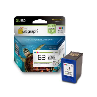 Cartucho de tinta MULTIGRAPH 63XL (F6U61AN) para HP – Tricolor