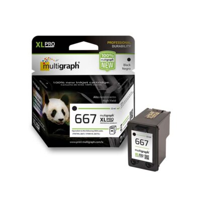 Cartucho de tinta MULTIGRAPH 667XL (3YM81AL) para HP – Negro/Black