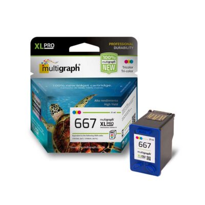 Cartucho de tinta MULTIGRAPH 667XL (3YM80AL) para impresora HP – Tricolor