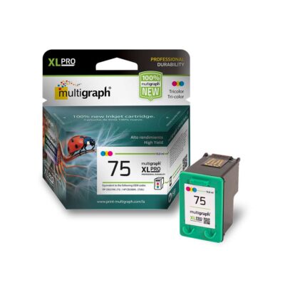 Cartucho de tinta MULTIGRAPH 75XL (CB337) para HP – Tricolor