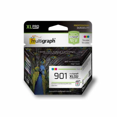 Cartucho de tinta MULTIGRAPH 901XL (CC656) para impresora HP – Tricolor