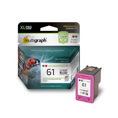 Cartucho de tinta MULTIGRAPH 61XL (CH562WN) para impresora HP – Tricolor